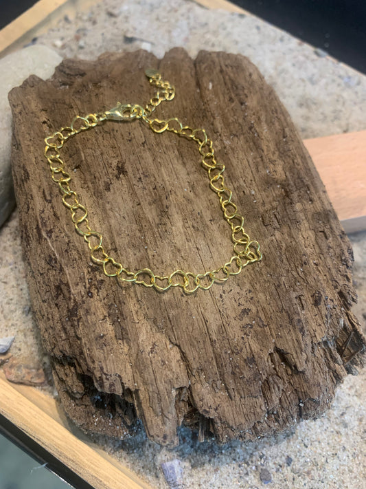 Hjerte armbånd guld