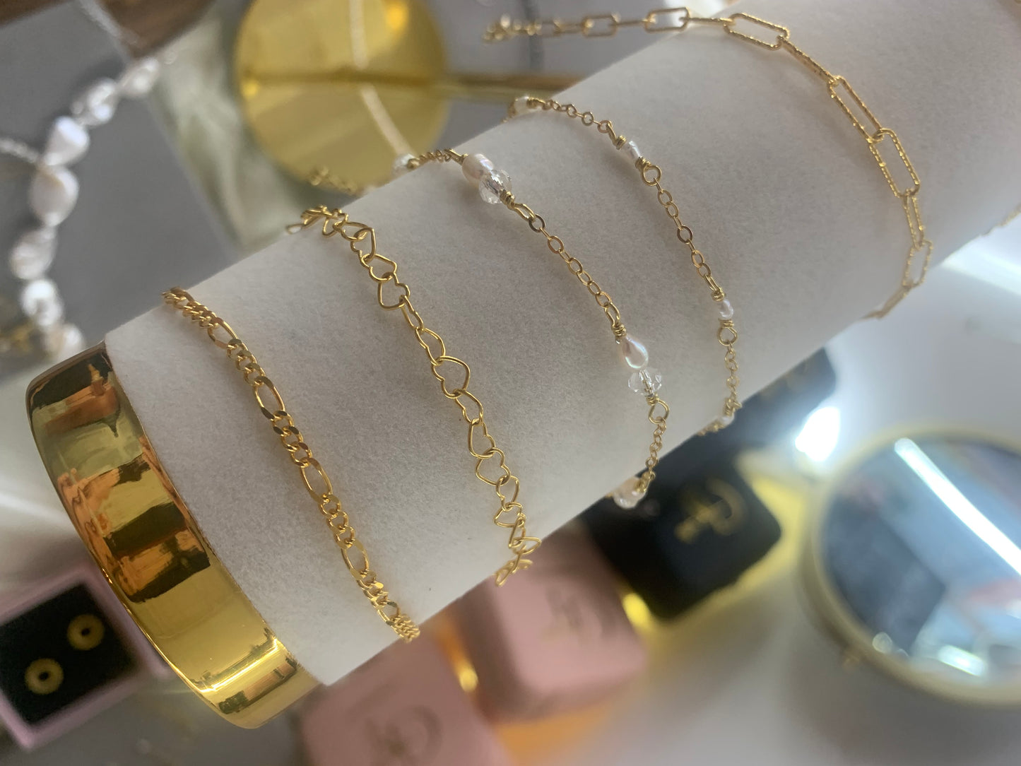 Hjerte armbånd guld