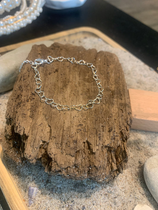 Hjerte armbåndet sølv